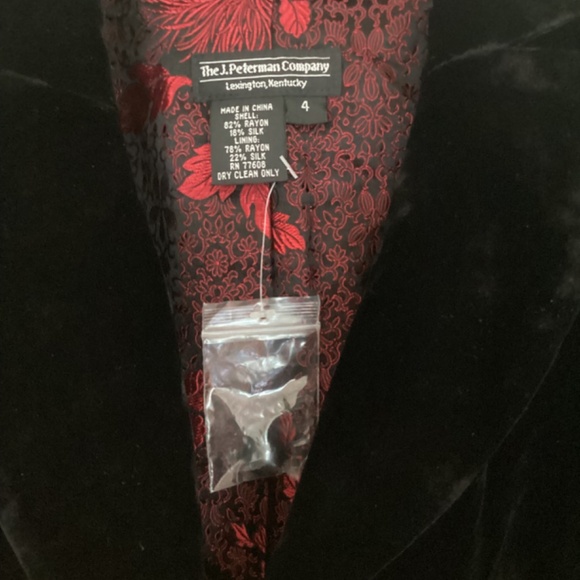 J. Peterman Co full length lined blk Velvet Opera embroidered coat NEW sz 4 Goth - Picture 15 of 16